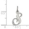 Sterling Silver Small Script Initial Letter S Charm Jewerly 16mm x 10mm